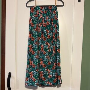 Floral Green and Red Women's Skirt